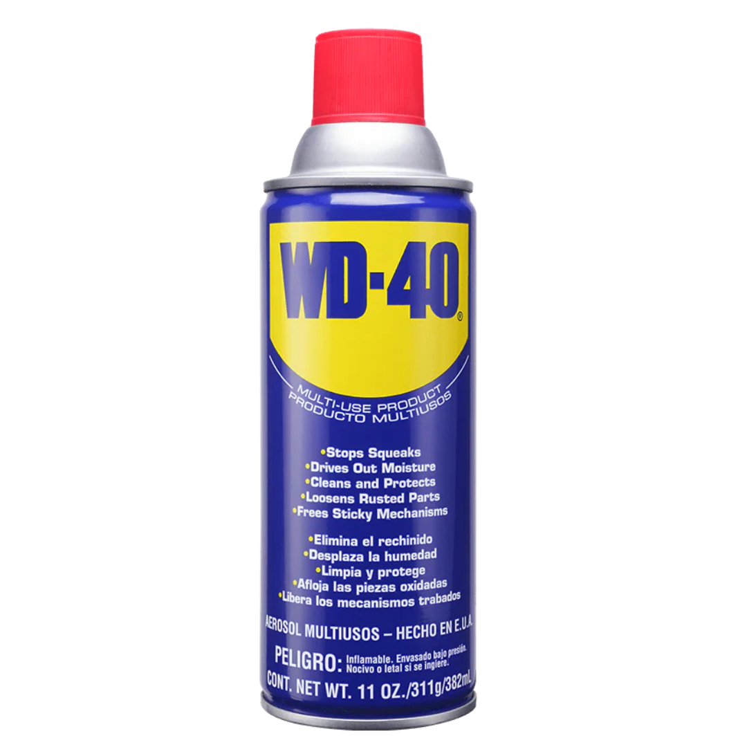 WD-40 Maintenance Spray, Industrial Use, Multi-Purpose Lubricant, Cleans and Protects, Stops Squeaks, Loosens Rusted Parts and Frees Sticky Mechanisms. WD-40 Maintenance Spray, Industrial Use, Multi-Purpose Lubricant, Cleans and Protects, Stops Squeaks, Loosens Rusted Parts and Frees Sticky Mechanisms.